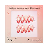 Chic Essentials - Red Accent Lines Press-on Nails