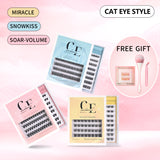 CAT EYE STYLE glue-free single eyelashes value gift box