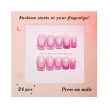 Chic Essentials - Elegant Blush with Gold Accents Press-on Nails