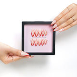 Chic Essentials - Red Accent Lines Press-on Nails