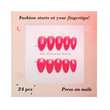 Chic Essentials - Neon Pink Almond Press-on Nails