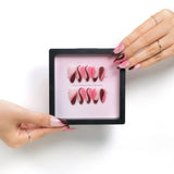 Chic Essentials - Pink Swirl Almond Press-on Nails
