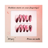 Chic Essentials - Pink Swirl Almond Press-on Nails