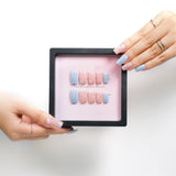 Chic Essentials - Blue Heart Delight Square Press-on Nails