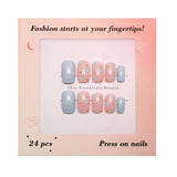 Chic Essentials - Blue Heart Delight Square Press-on Nails