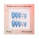 Chic Essentials - Sky Blue Heart Press-on Nails